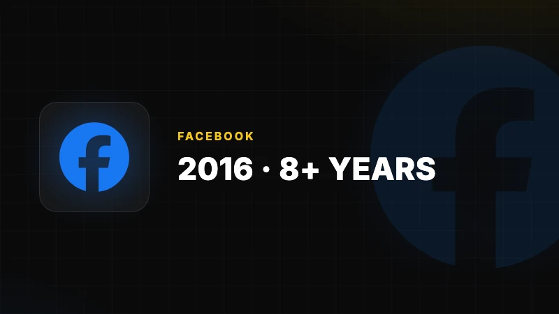 Facebook Account (2016) — 8+ years old