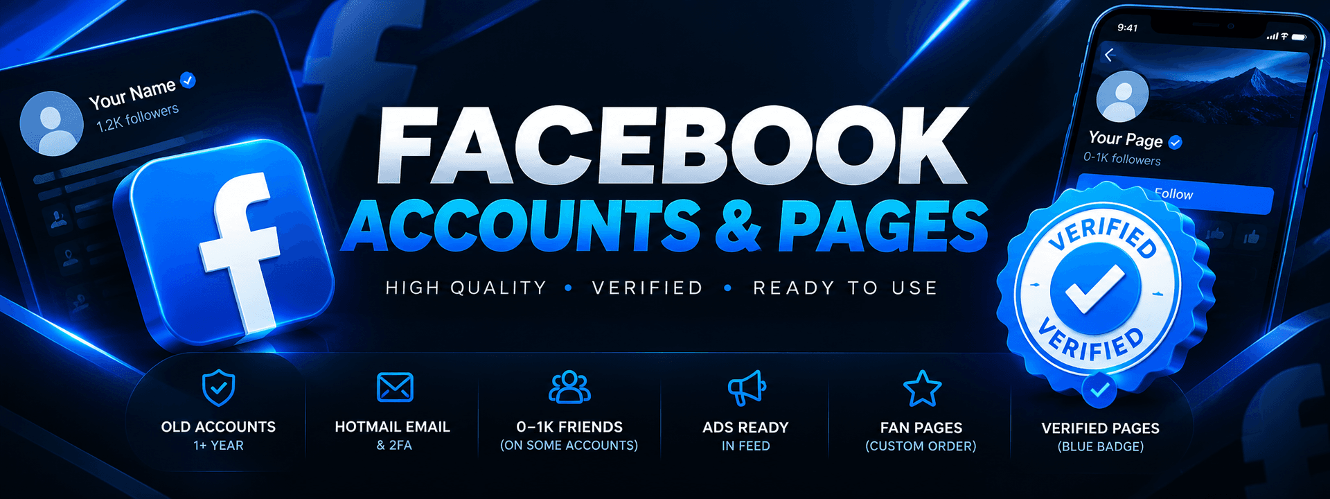 ✅Facebook Fan Page з синьою верифікацією✅
